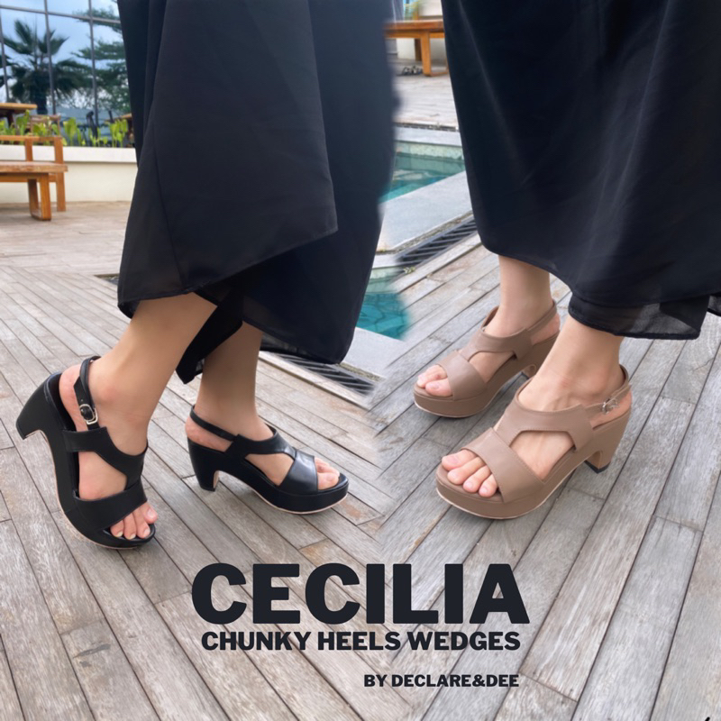 DECLARE&amp;DEE WEDGES WANITA CECILIA HEELS CHUNKY