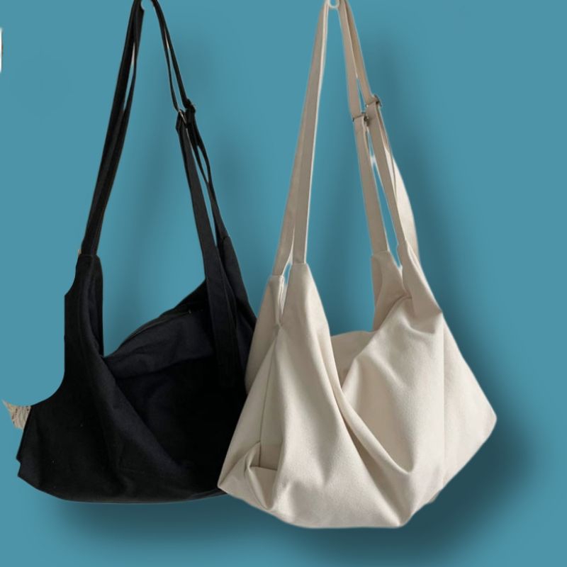 Tas slempang kain kanvas wanita korean style