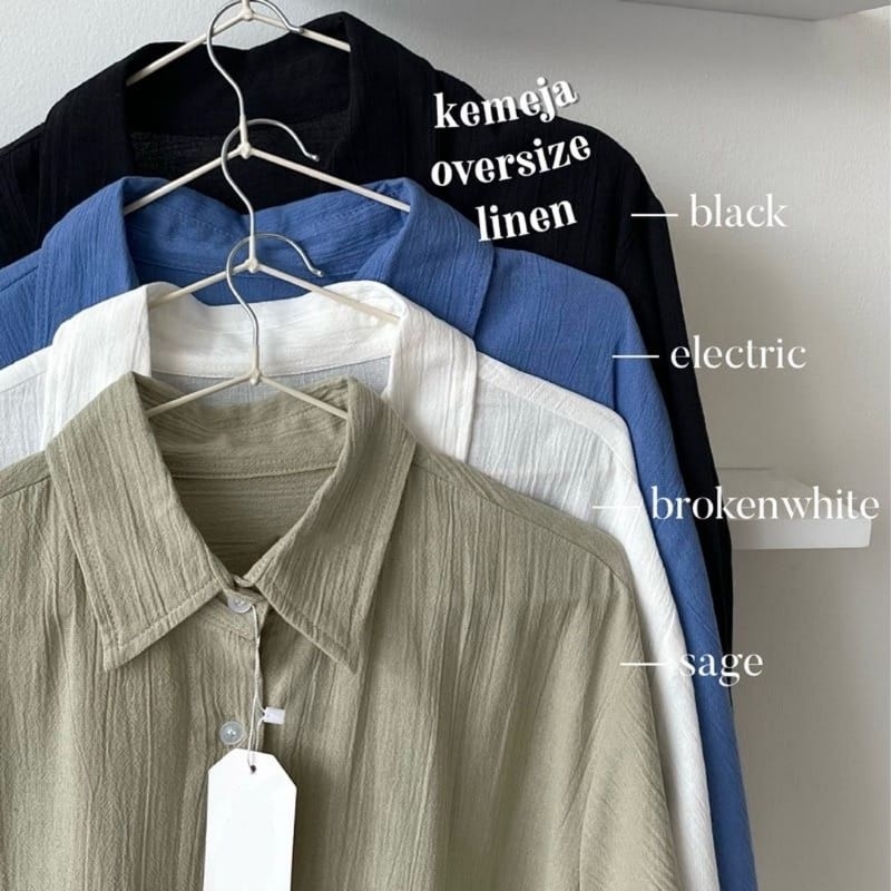kemeja Linen/kemeja crinkle/blouse crinkle/kemeja premium