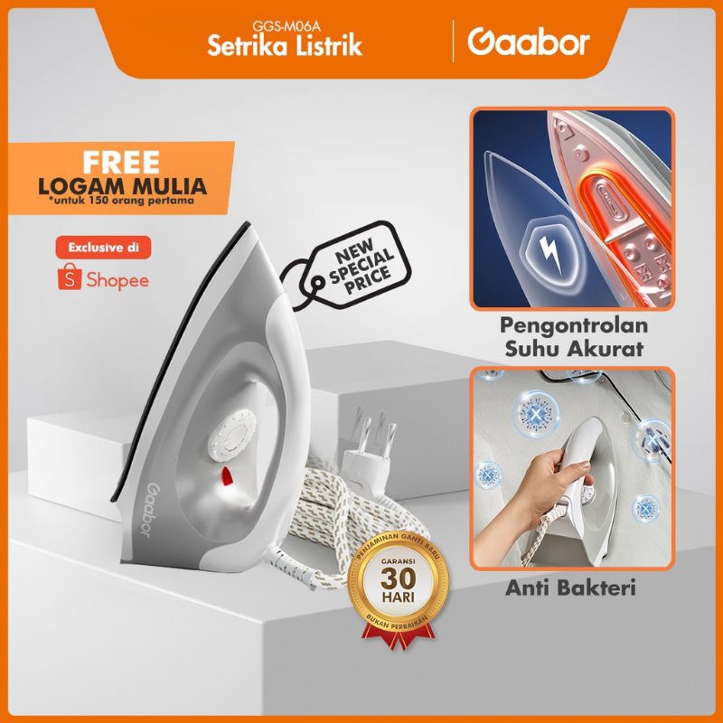 Gaabor Setrika Listrik Gosokan Pakaian Anti Bakteri - GGS M06A (Garansi Resmi)