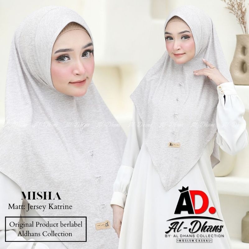 (Original Aldhans) MISHA •jilbab instan jersey katrine•hijab instan•bergo soft pet