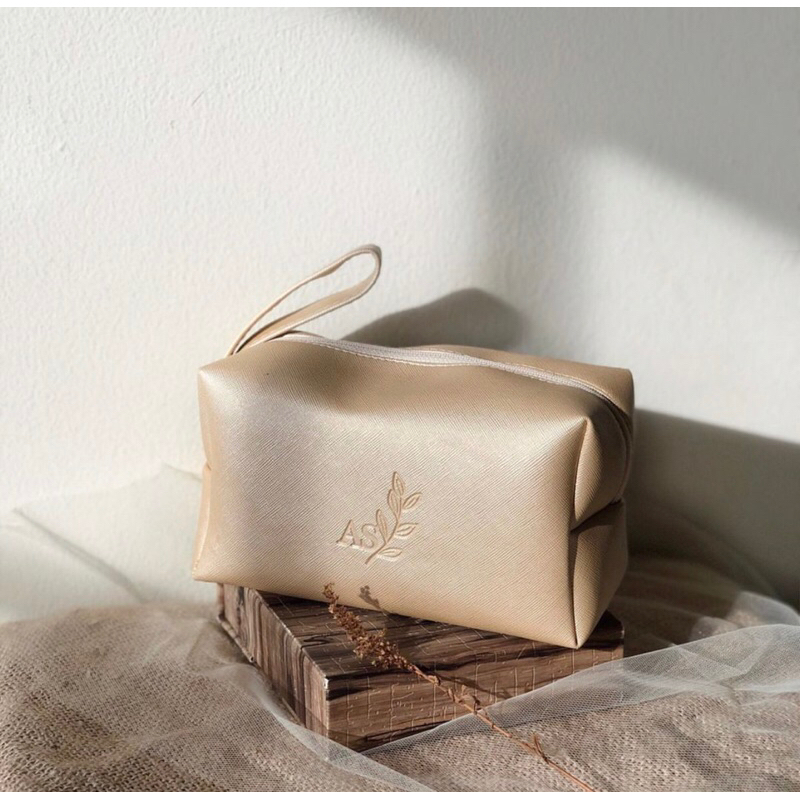 Pouch Boxy Dompet Souvenir Vinyl Pernikahan murah