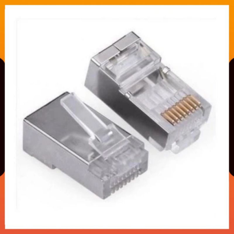 (COD) KONEKTOR ADAPTER RJ45 CAT 6 BESI CONNECTOR LAN RJ 45 CAT6 METAL IRON