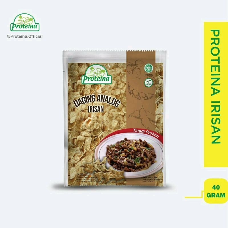 Proteina irisan 40 gram Proteina potongan 30 gram Protein nabati Daging nabati Vegan meat Proteina kemasan kecil