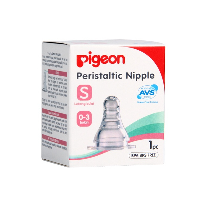 Pigeon Dot Peristaltic Niple Slim Neck Ukuran S,M,L Isi 1 dan 2 Pcs