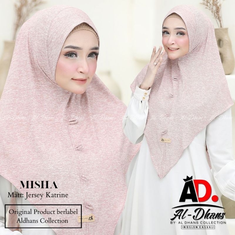 (Original Aldhans) MISHA •jilbab instan jersey katrine•hijab instan•bergo soft pet