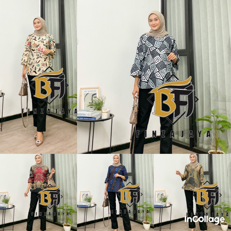 BAJU BATIK WANITA MODERN MONALISA GENES M,L,XL asli PEKALONGAN