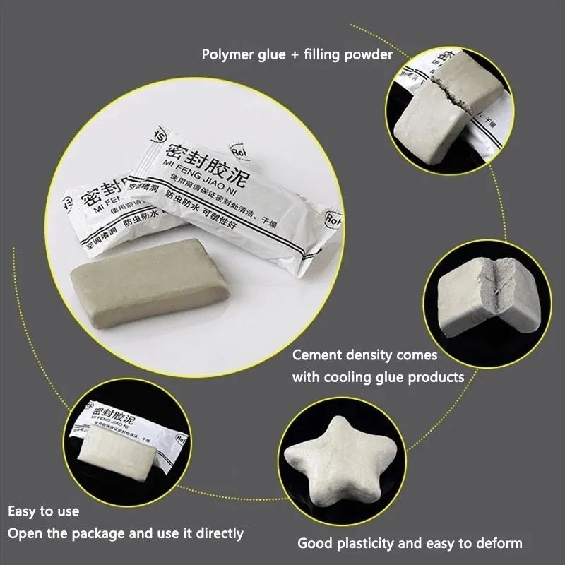 Wall Hole Sealant Sewer Pipe Waterproof Sealing Solid Glue  Hole Repair Rubber Sealing Mud Household Tool Plugging