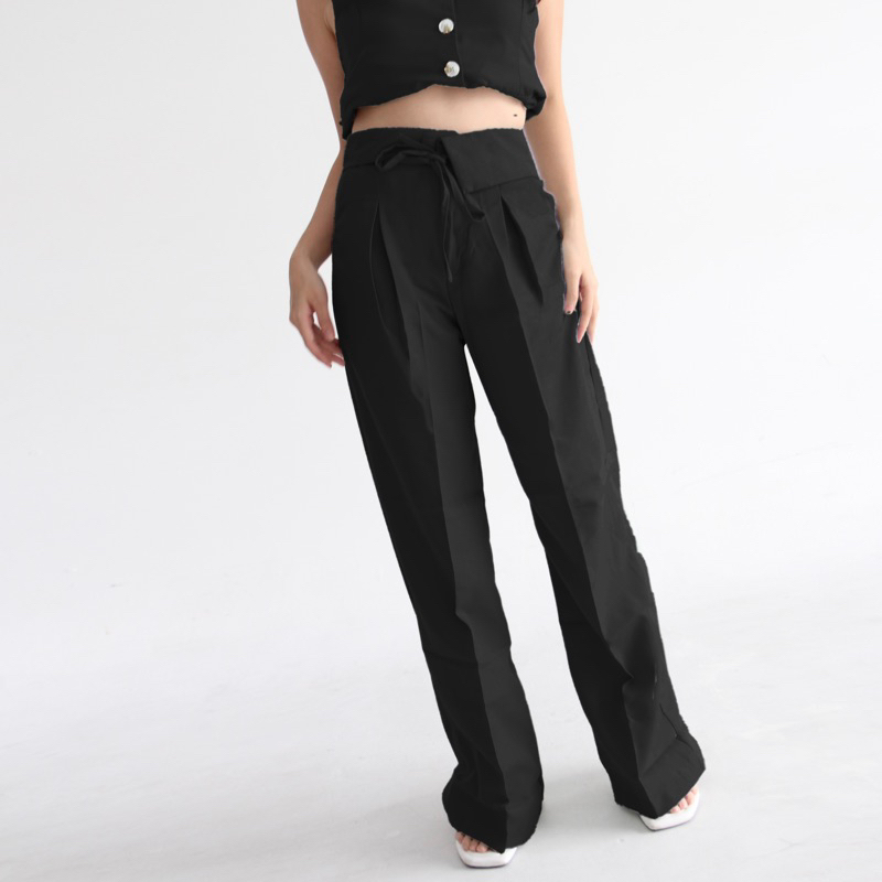 KAL PANTS | Celana Panjang Highwaist Kulot Wanita / Loose Cullote Pants / Linen Trousers