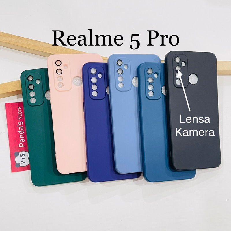 Case Realme 5 Pro Lenspro Makaron Full Color Softcase Pro Lensa