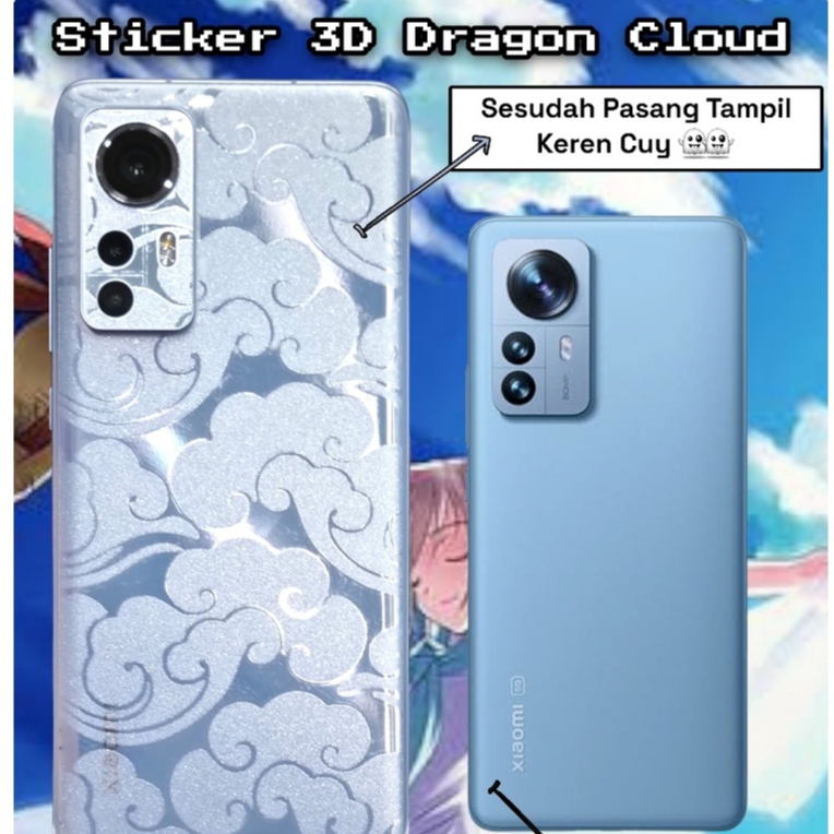 Baru ! 3D STICKER TATTO Cloud iNFINIX Note 12-2023 12 12i 12-G96 12-VIP 12Pro 11 11S 11Pro 10 10Pro 8 7 S5 Lite S4 Zero-20 Zero-ULTRA ZeroX PRO X NEO Smart 7 6 Plus HD 5 4 3 Garskin Skin Anti Jamur HP Belakang Stiker Gores Full Cover Dragon 12 i Pro 4G 5G