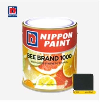 CAT BEE BRAND 1000 NP 666 MATT BLACK Cat Kayu Besi 0.9 L NIPPON PAINT