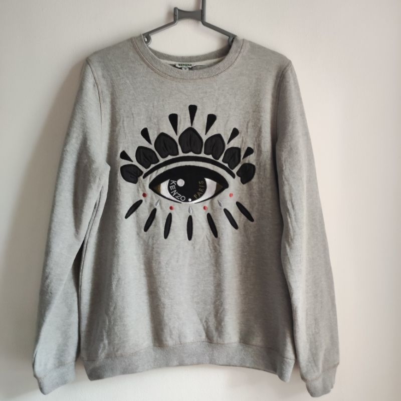 Crewneck CN sweater wanita KENZO original size S Made in Portugal preloved PL thrift bekas Used Seco