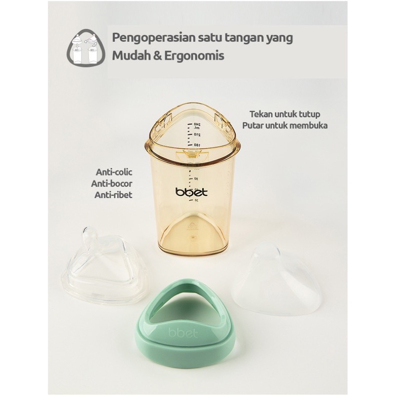 BBET Triangle Feeding Bottle PPSU 150ml/240ml Botol Susu Bayi