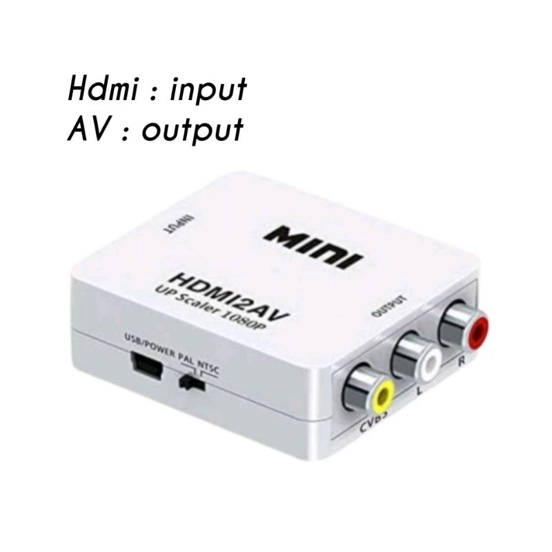 PAKET LAPTOP/PS3 KE TV TABUNG / CONVERTER HDMI TO AV RCA CONVERER ADAPTER + KABEL HDMI + KABEL RCA 3IN3 1.5 METER