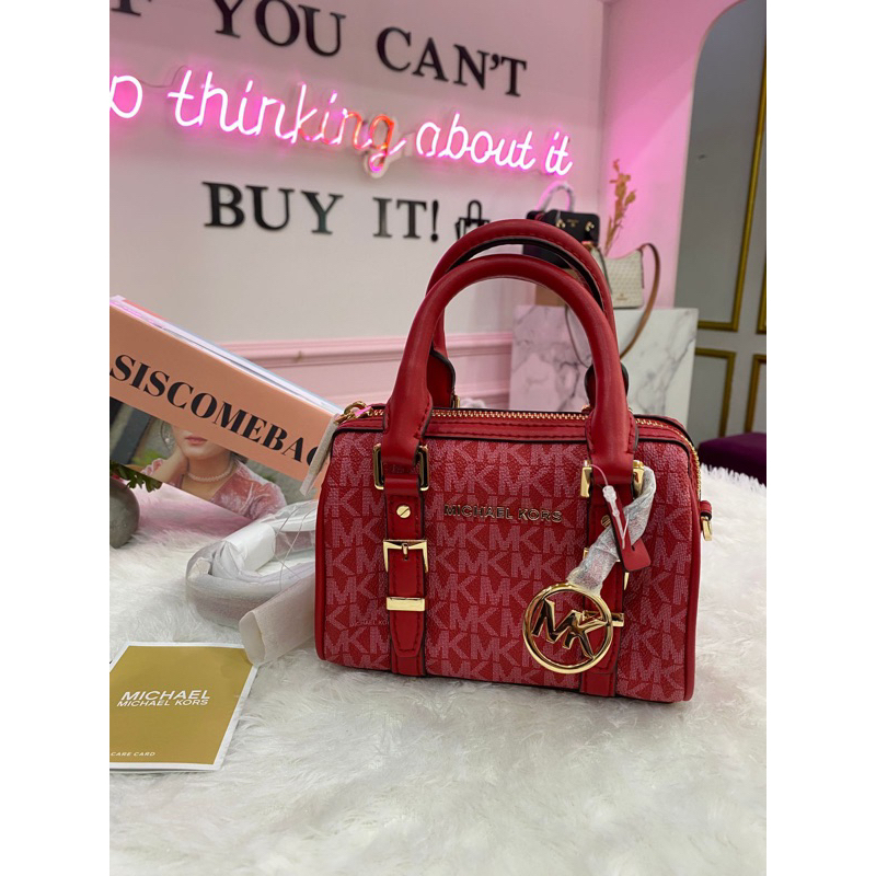 MK bedford legacy xs duffle crossbody crimson