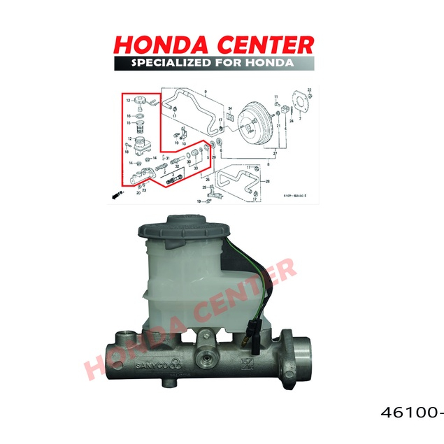 master sentral central rem brake master BM assy honda crv old gen1 2000 2001