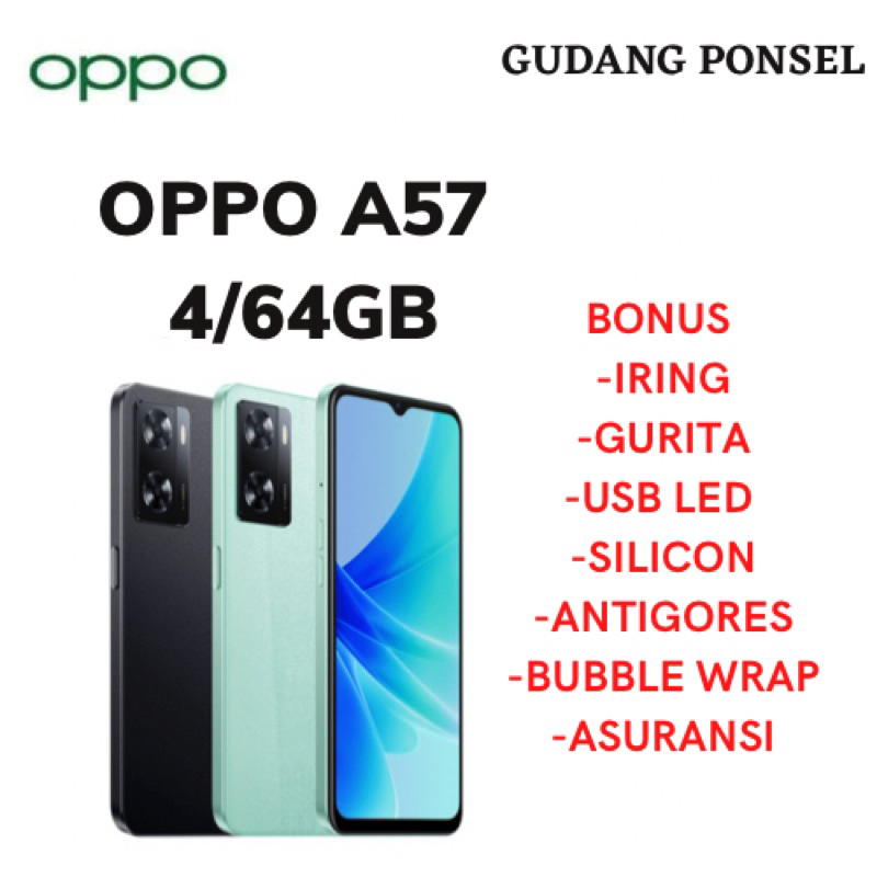 OPPO A57 RAM 4/64GB | OPPO A57 RAM 4/128GB NEW GARANSI RESMI OPPO