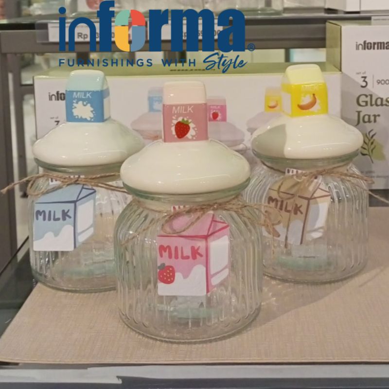 Ready stock toples lebaran informa/toples lucu/toples unik/glass jar informa