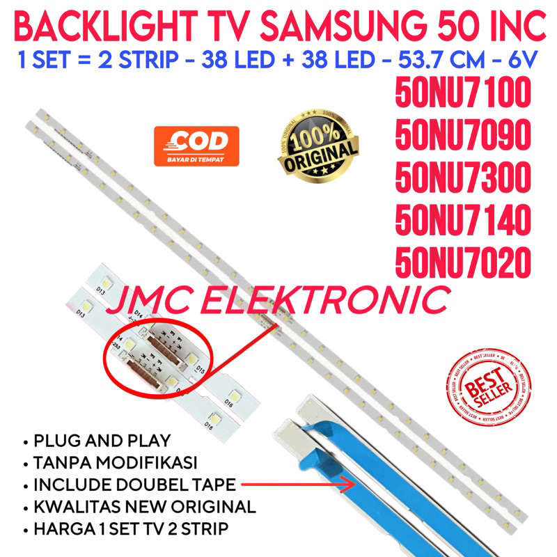 BACKLIGHT TV LED SAMSUNG UA50NU7100 UA50NU7090 UA50NU7020 UA50NU7300 UA-50NU7100 50NU7020 50NU7090 50NU7300 LAMPU BL 50NU 50RU 38 LED