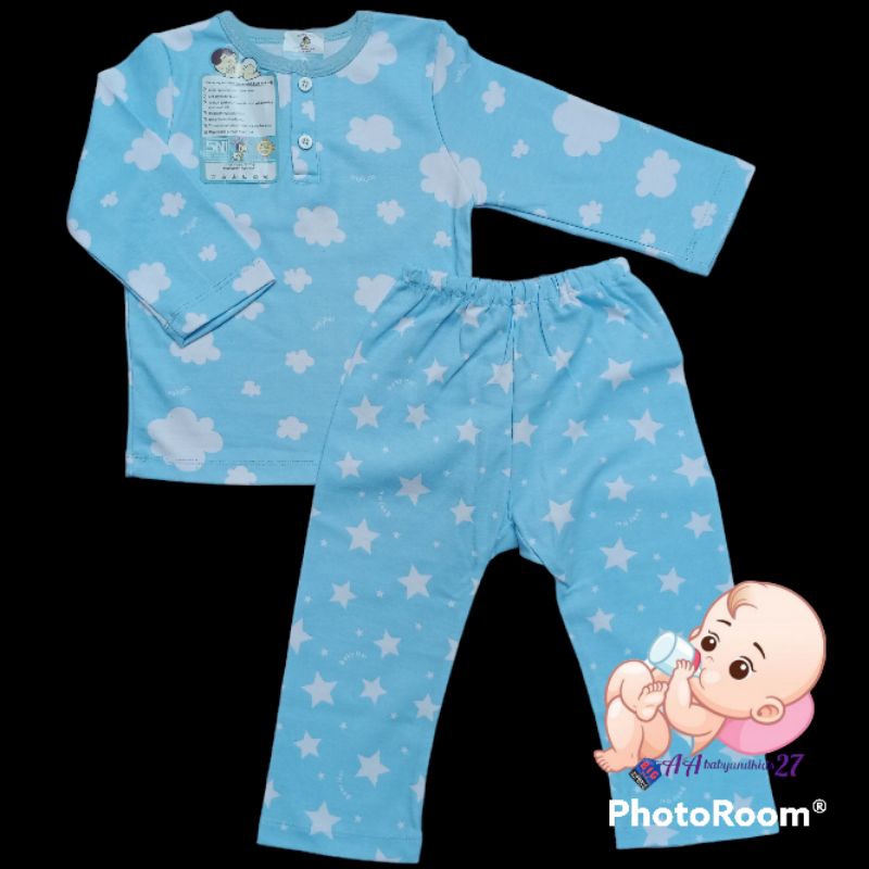 PRODUK TERBARU!!!BABY HAI Setelan Baju Bayi Lengan Panjang Kancing Dada Celana Panjang Ukuran S M L SNI HIGHT CLASS QUALITY