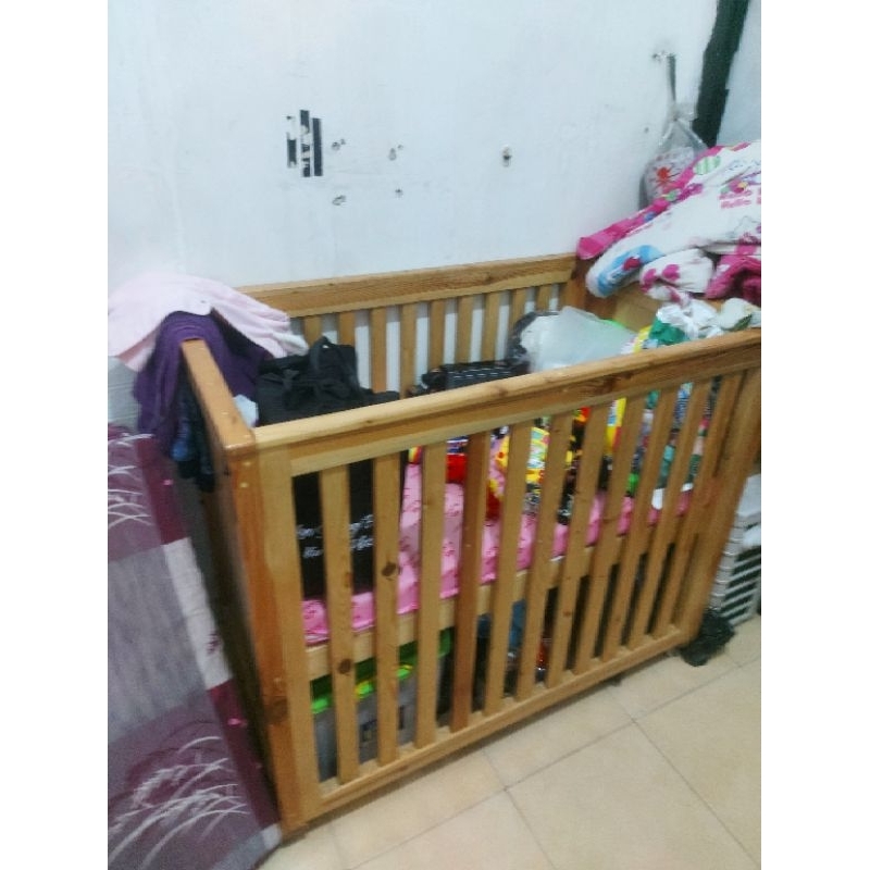 box bayi kayu buat sendiri kayu solid sudah ada roda, dan bongkar pasang