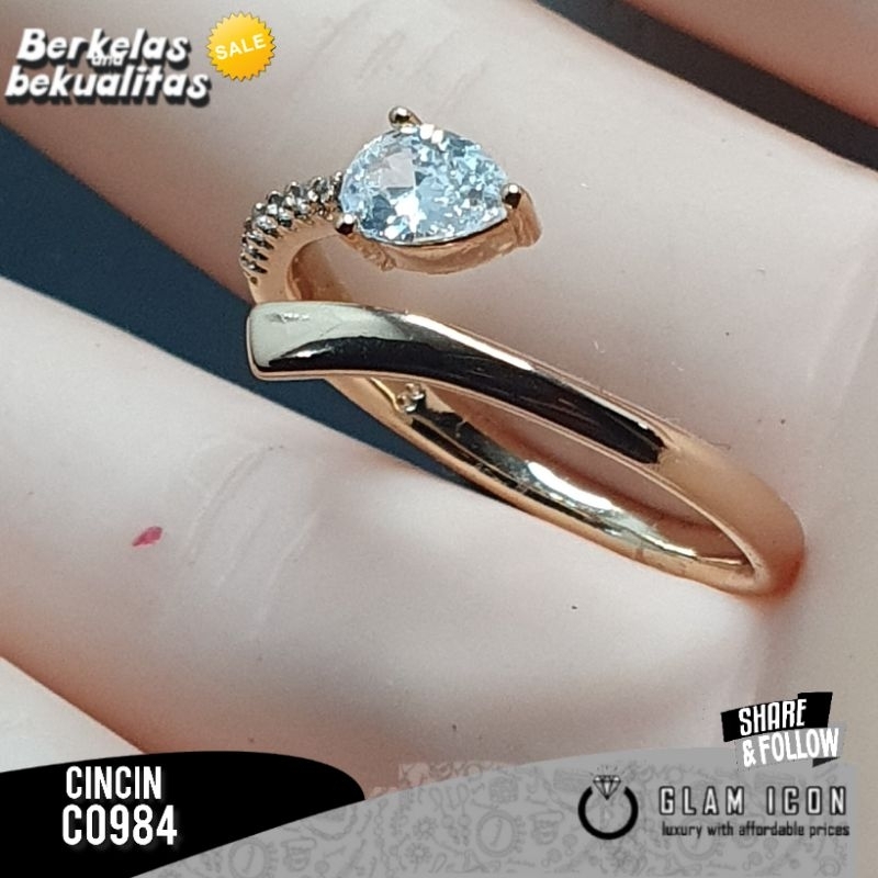 Cincin Wanita Motif Cross Arrow matazircon C0984 CCG