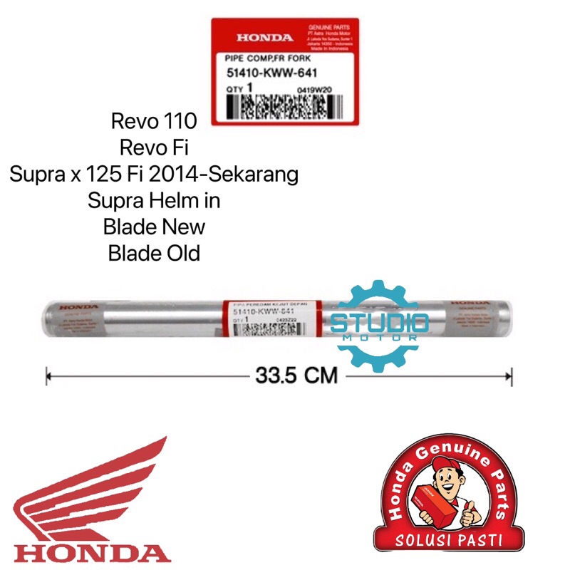 51410KWW641 Batangan / Pipa As Shock Depan Revo 110 2011 / 2012 Revo Fi Blade Supra X 125 K41 Helm in Fi