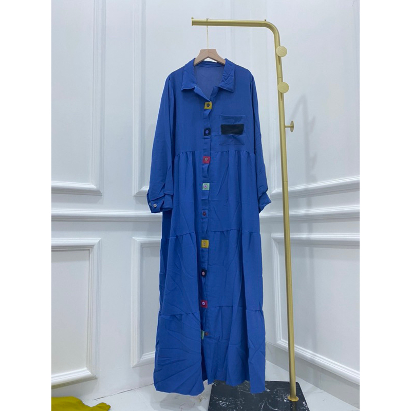 GAMIS CRINKLE LEBARAN NAMARA MAXI PELANGI ALLSIZE ABG EID IDUL FITRI MURAH KANCING BUSUI MODELLANO PGMTA