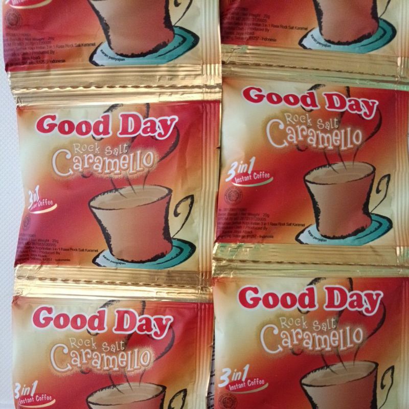 

KOPI BUBUK INSTAN GOOD DAY ROCK SALT CARAMELLO 20g (10 bungkus/SERENTENG)