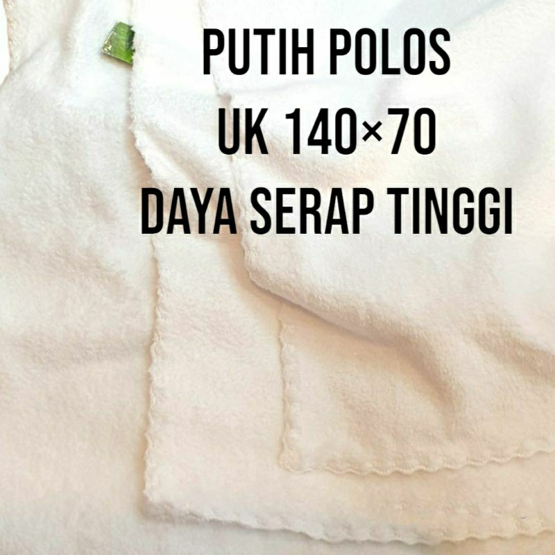 Handuk Mandi Dewasa Putih Polos/Handuk Dewasa Microfiber Premium uk 140×70/Handuk Putih Polos Dewasa