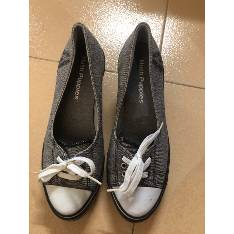 hush puppies denim wedges