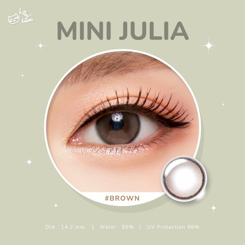 SOFTLENS MINI JULIA KITTY KAWAII BROWN COKLAT NORMAL MINUS s.d -10.00 ORIGINAL MADE IN KOREA