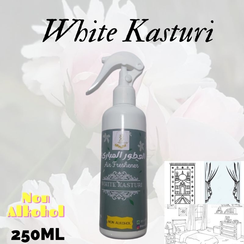 White Kasturi Pengharum Ruangan / Air freshener NON ALKOHOL Parfum Ambal karpet sejadah gordeng sofa