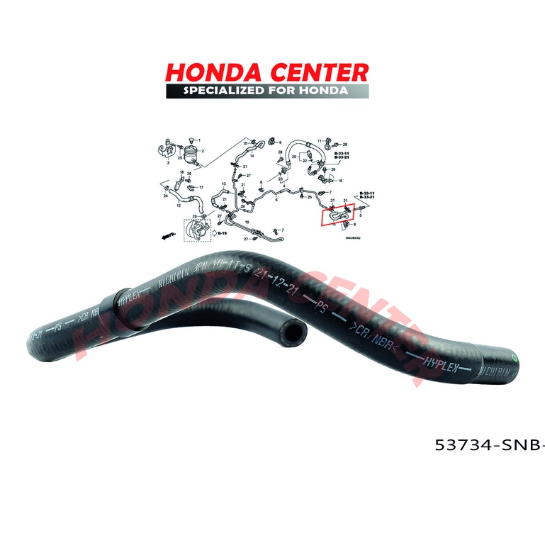 selang slang hose return balik power stering steering honda civic fd 2006 2007 2008 2009 2010 2011 1800cc 53734-SNB