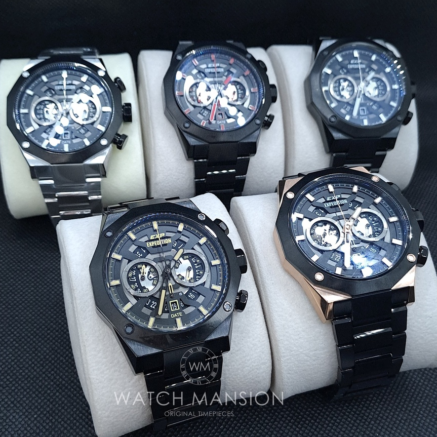JAM TANGAN PRIA EXPEDITION 6834 E6834 E 6834  STAINLESS STEEL ORIGINAL GARANSI FREE BATERAI