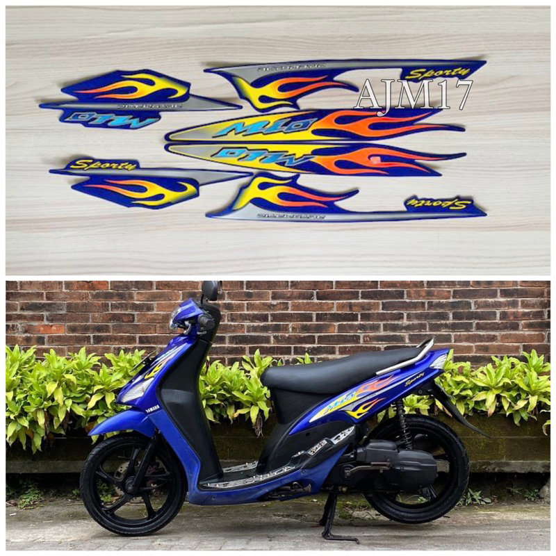 STIKER STRIPNG MIO SPORTY 2006 BIRU