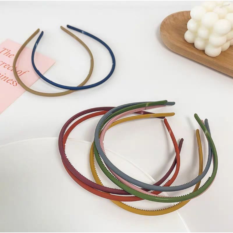 Bando Korea Lidi Doff 0.8cm Polos Bando Matte Tebal Bandana Korea Warna Warni Warna Doff Matte Headband