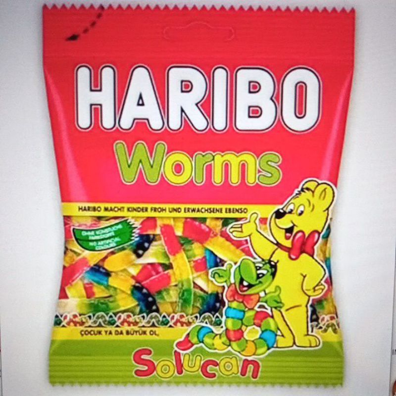 (FreeOngkir) Haribo WORMS Permen 160gr Halal Terpopuler