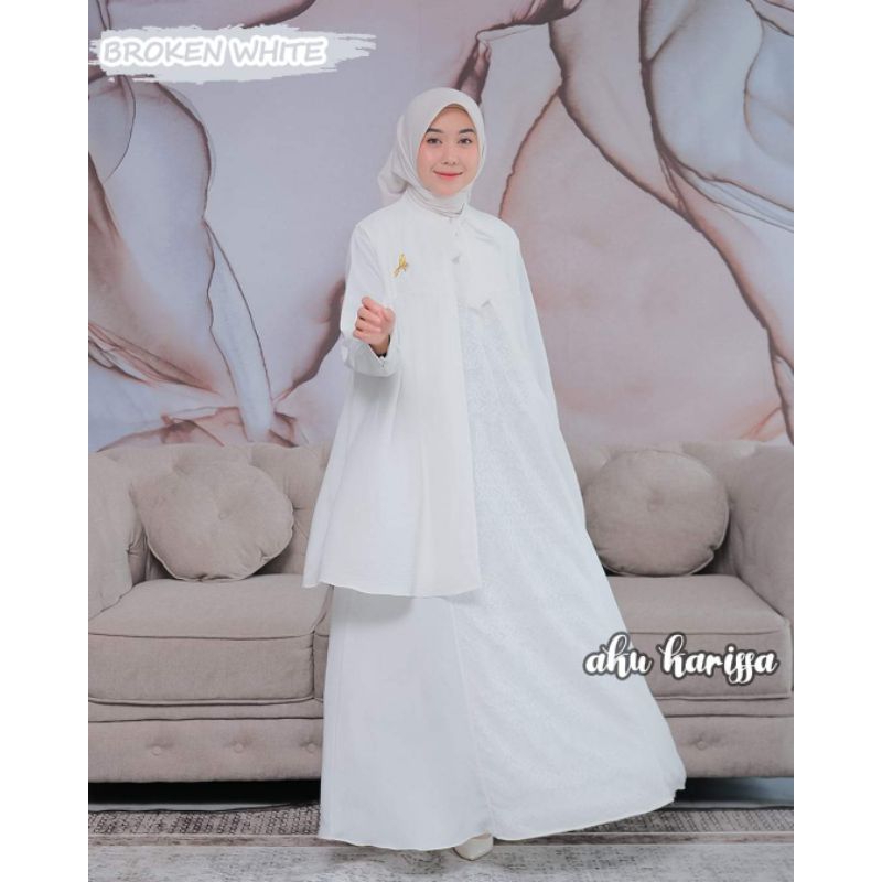 NIVA OUTER ORI AKU KARISSA DRESS KEKINIAN BAHAN CRINGKLE KOMBINASI BRUKAT MALIKA