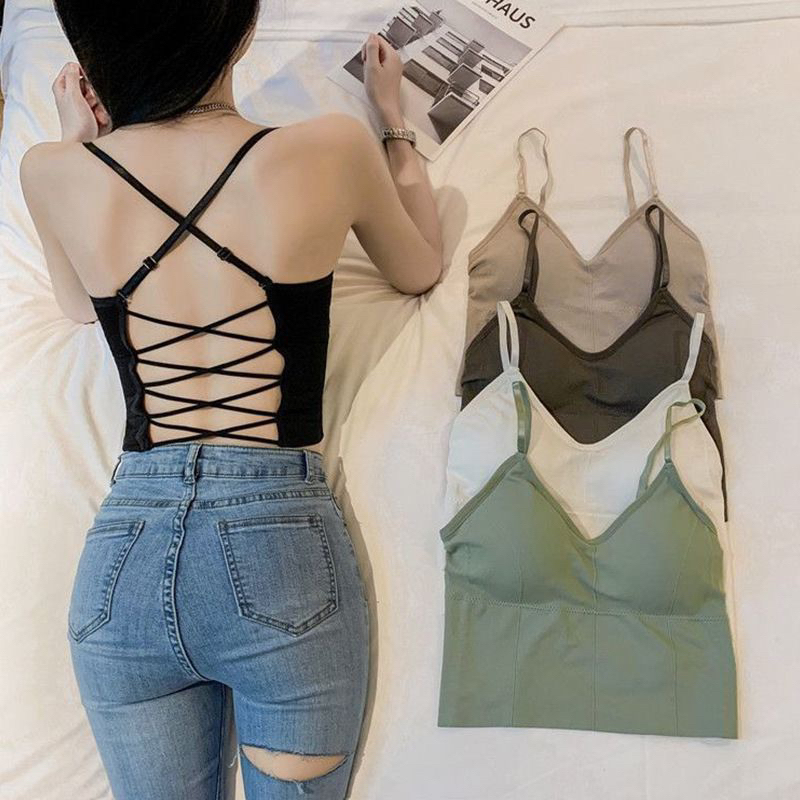 Tanktop Bra Fashion (T79)Tanktop Wanita Punggung Terbuka dengan Tali Import Atasan Seksi