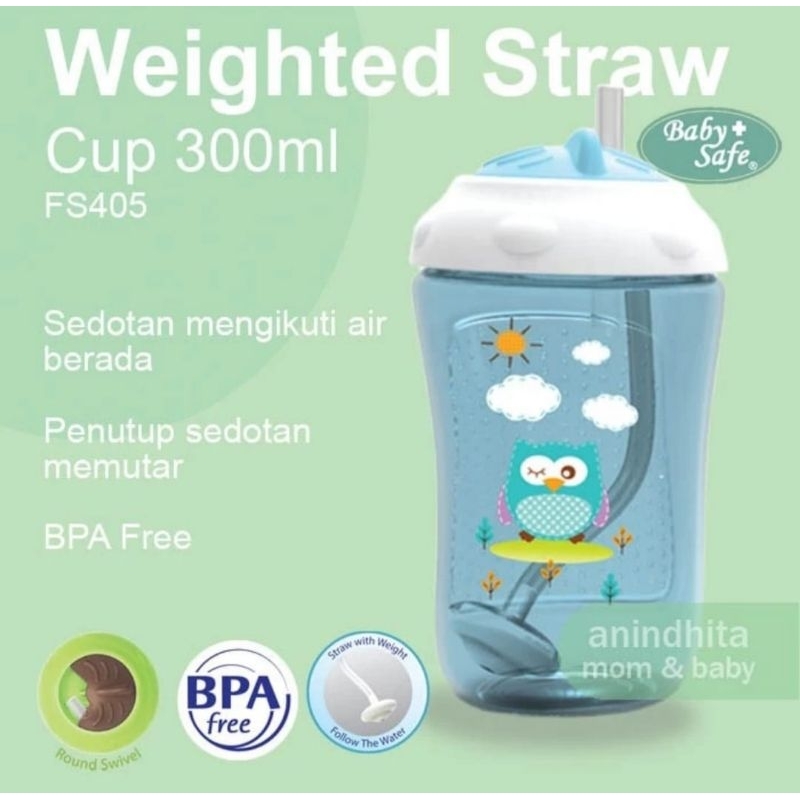 Baby Safe FS405 Sipper Cup With Weighted Straw / Botol Minum bayi