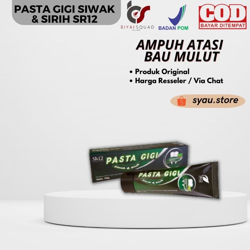 PASTA GIGI SIWAK &amp; SIRIH SR12 / ODOL SIWAK DAUN SIRIH / MENCEGAH GIGI BERLUBANG / MENYEGARKAN GIGI DAN MULUT