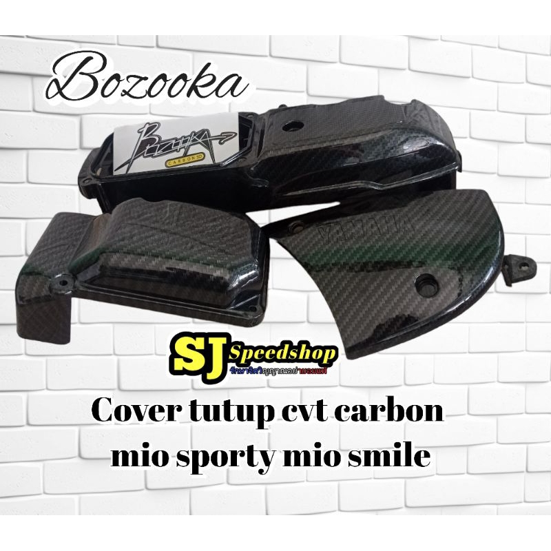 COVER TUTUP CVT MIO CARBON KARBON BOZOOKA, TUTUP CVT SET MIO SPORTY CARBON