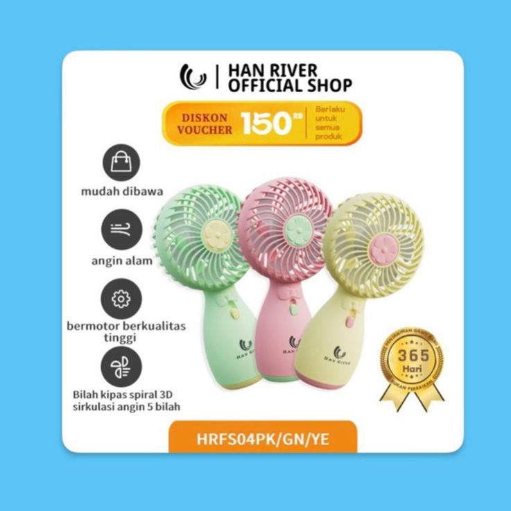 HAN RIVER mini fan KIPAS ANGIN MINI GENGGAM Kipas Lipat PORTABLE