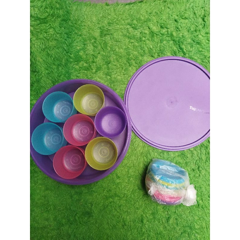 7 circle container tupperware wadah bumbu, snack, dll