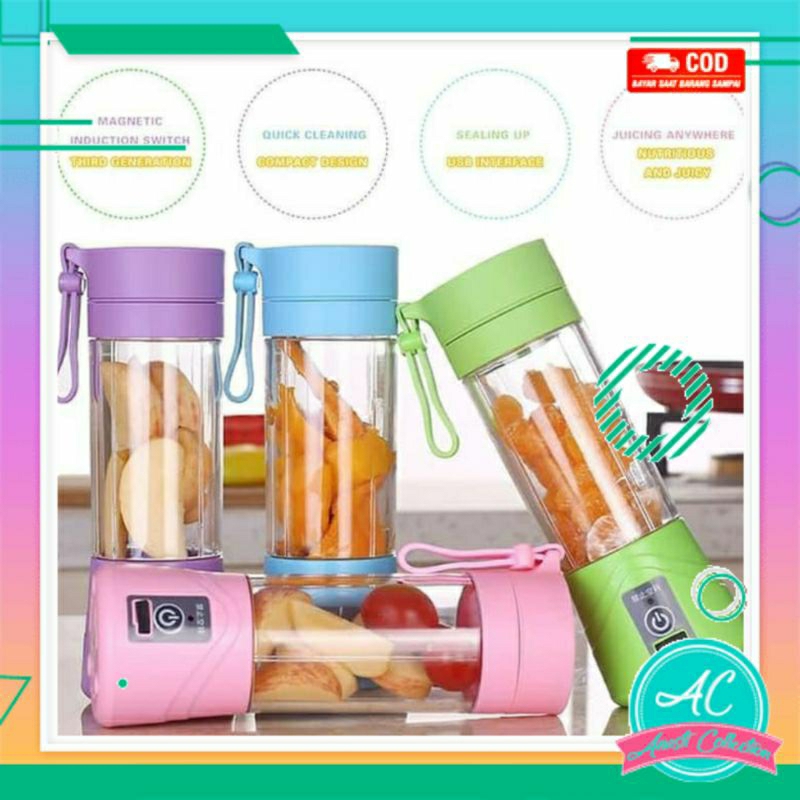 Original SX Premium Blender Mini Portable Jus Buah USB ReCharge Multifungsi