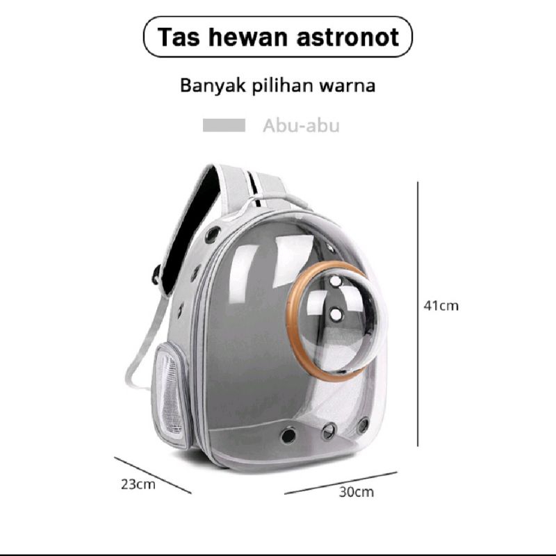 tas hewan kucing anjing astronot