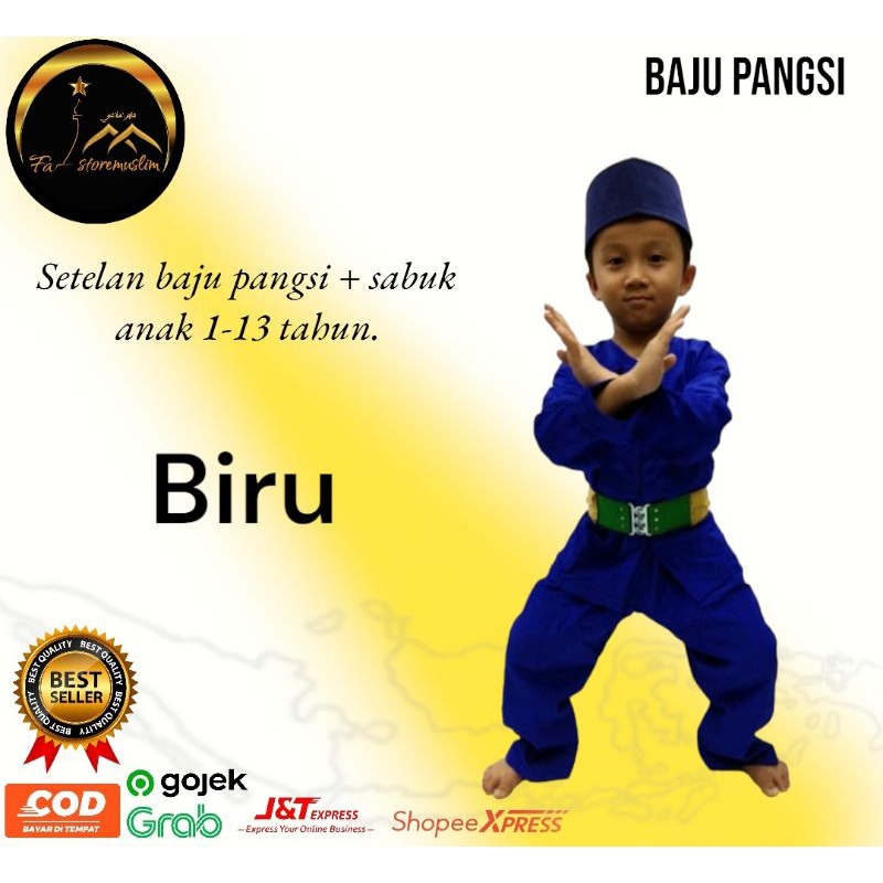 Baju pangsi/setelan baju + sabuk/pangsi anak 1-13 tahun