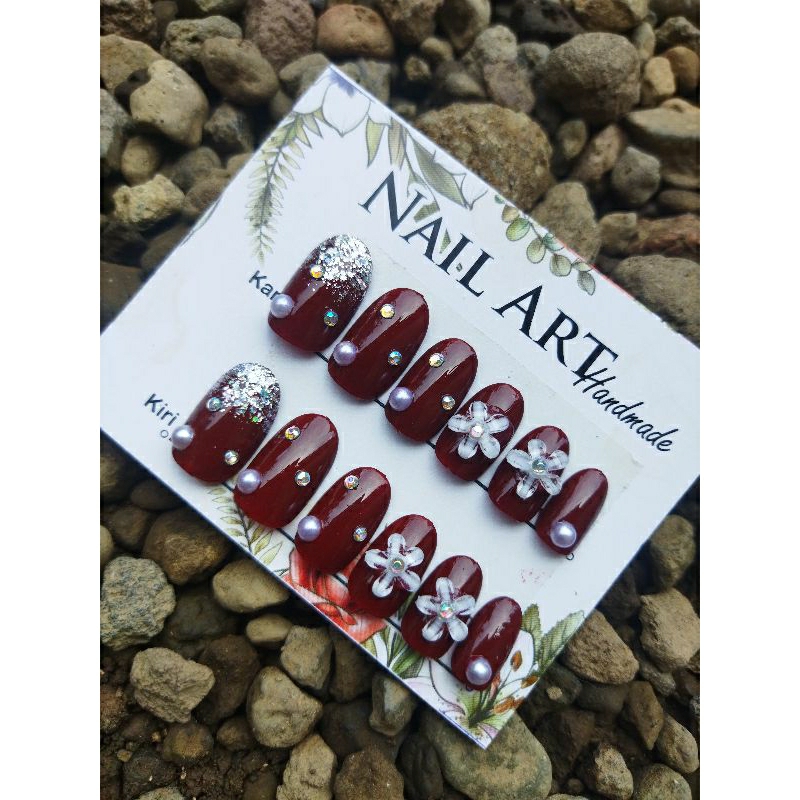 kukupalsu oval maroon 12 pcs LENGKAP dgn lemnya